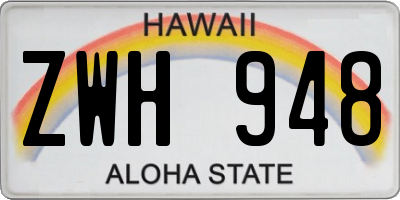 HI license plate ZWH948