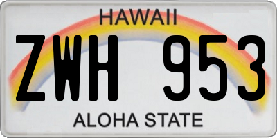 HI license plate ZWH953