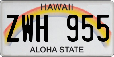 HI license plate ZWH955