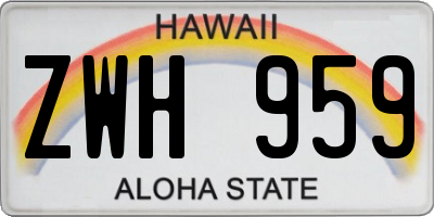 HI license plate ZWH959