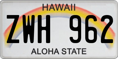 HI license plate ZWH962