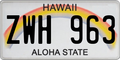 HI license plate ZWH963