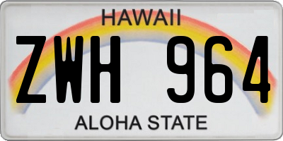 HI license plate ZWH964