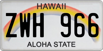 HI license plate ZWH966