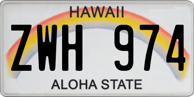HI license plate ZWH974