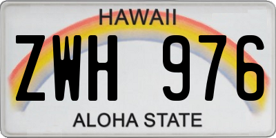 HI license plate ZWH976