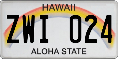 HI license plate ZWI024