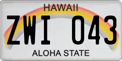 HI license plate ZWI043