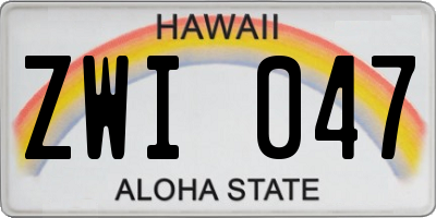 HI license plate ZWI047