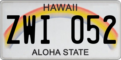 HI license plate ZWI052