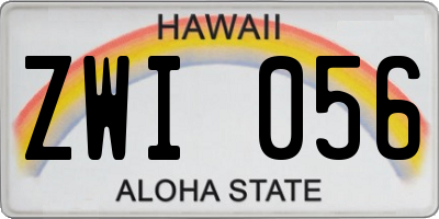 HI license plate ZWI056
