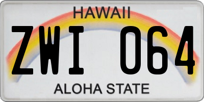 HI license plate ZWI064