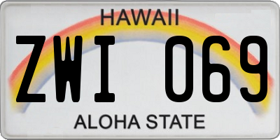 HI license plate ZWI069