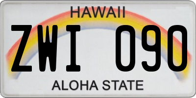 HI license plate ZWI090