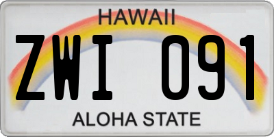 HI license plate ZWI091