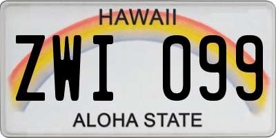 HI license plate ZWI099