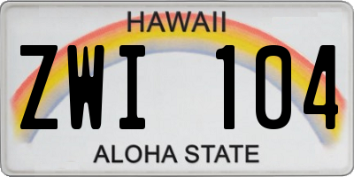 HI license plate ZWI104