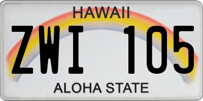 HI license plate ZWI105