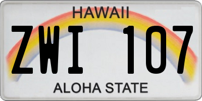 HI license plate ZWI107