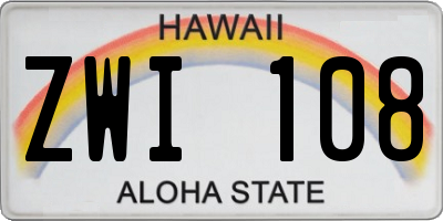 HI license plate ZWI108