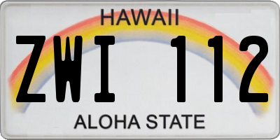 HI license plate ZWI112