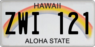 HI license plate ZWI121