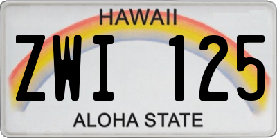 HI license plate ZWI125