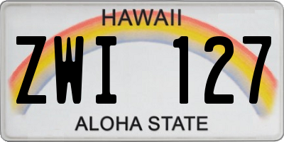 HI license plate ZWI127