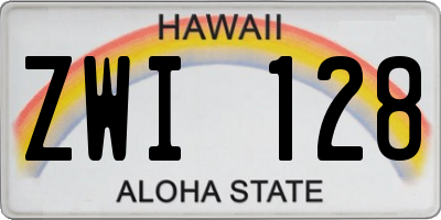 HI license plate ZWI128