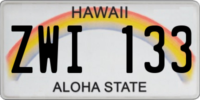HI license plate ZWI133