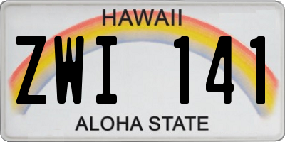HI license plate ZWI141