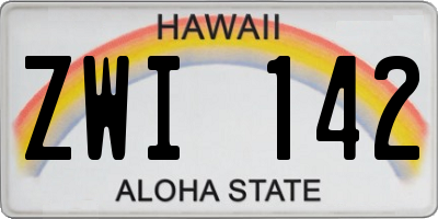 HI license plate ZWI142