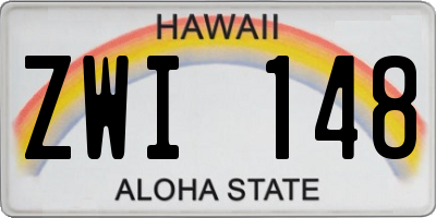 HI license plate ZWI148