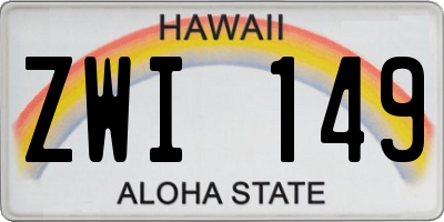 HI license plate ZWI149