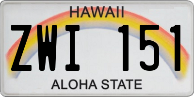 HI license plate ZWI151