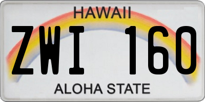 HI license plate ZWI160