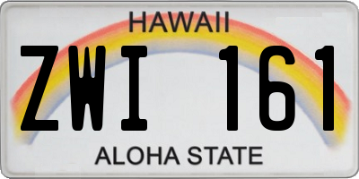HI license plate ZWI161
