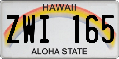 HI license plate ZWI165