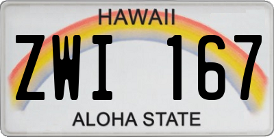 HI license plate ZWI167