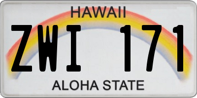 HI license plate ZWI171