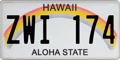 HI license plate ZWI174
