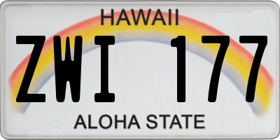 HI license plate ZWI177
