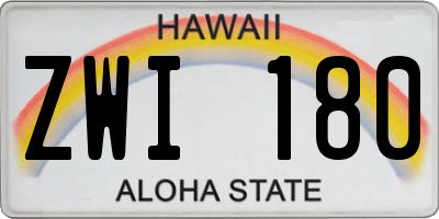 HI license plate ZWI180