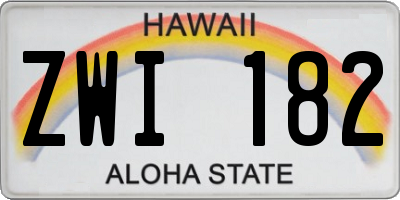 HI license plate ZWI182