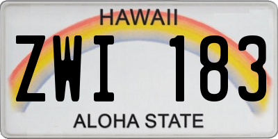 HI license plate ZWI183