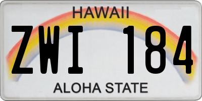 HI license plate ZWI184