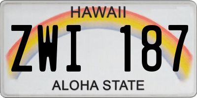 HI license plate ZWI187