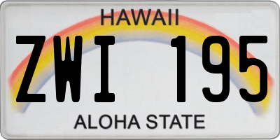 HI license plate ZWI195