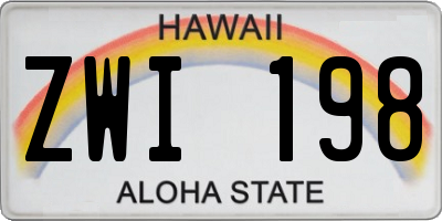 HI license plate ZWI198