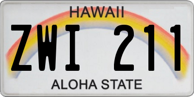 HI license plate ZWI211